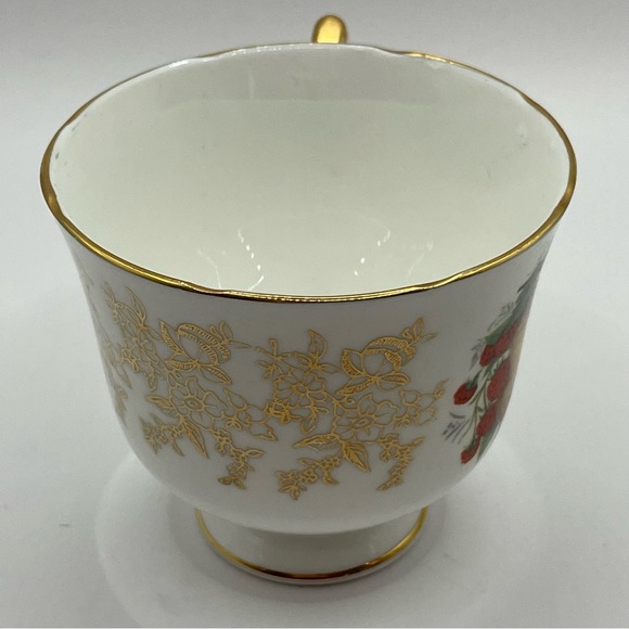 Duchess Bone China England Fruit Tea Cup And Saucer Gold Trims Flowers Pear - Picture 12 of 15